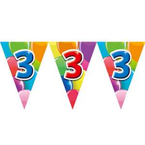 Globos 3 jaar vlaggenlijn dubbelzijdig bedrukt