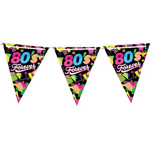 Vlaggenlijn 80's Forever papier 3 meter Op is Op