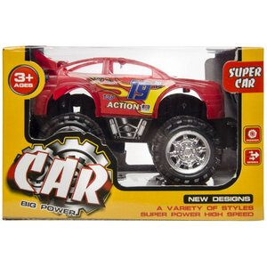 Monstertruck rood 11.5cm x 8cm Op is Op
