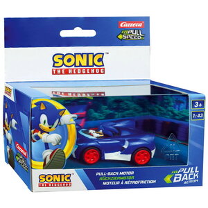 Sonic Pullback Raceauto Carrera blauw wit