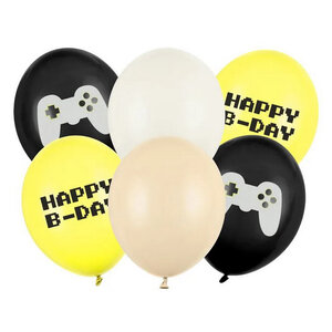 Ballonnen Game happy birthday 6 stuks Op is Op