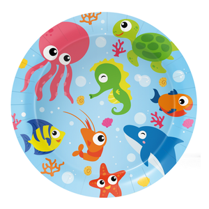 Gebaksbordjes zeedieren cartoon 8 stuks