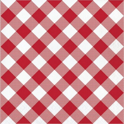 Servetten Picknick rood wit GROOT 16 stuks