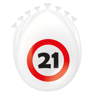 Ballonnen 21 jaar verkeersbord