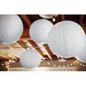 Party Lampion wit LUXE 25cm Op is Op