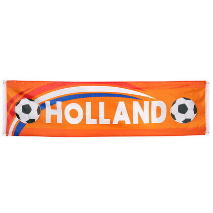 Spandoek Holland met voetballen 180cm x 50cm