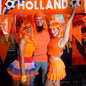 Spandoek Holland met voetballen 180cm x 50cm