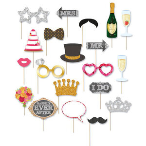 Foto Selfie props huwelijk 20 stuks Op is Op