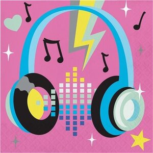 Servetten Disco Beats 16 stuks Op is Op