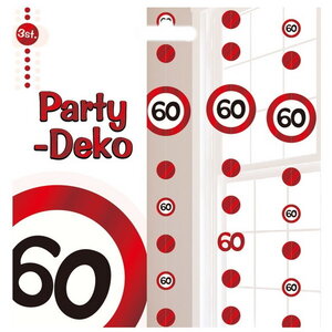 Hangdecoraties 60 jaar verkeersbord dots Op is Op