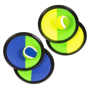 Catch Ball set blauw geel of groen met klittenband