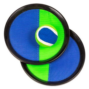 Catch Ball set blauw geel of groen met klittenband