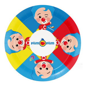 Gebaksbordjes Clown Plim Plim 8 stuks Op is Op