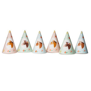 Feesthoedjes paard met bloemen 6 stuks Op is Op