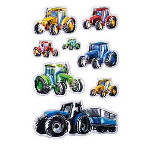 Stickers Tractors metallic 1.6cm tot 6.8cm