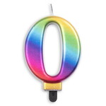 Kaars 0 jaar regenboog luxe
