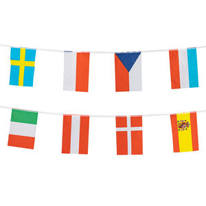Vlaggenlijn 32 landen stof Europa