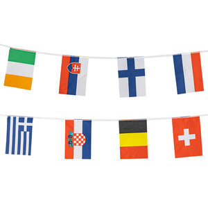 Vlaggenlijn 32 landen stof Europa