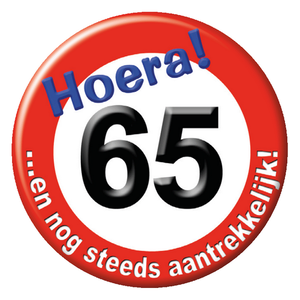 Button 65 verkeersbord Op is Op