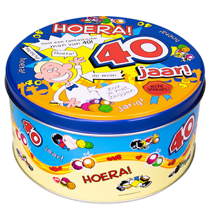Snoep koekjestrommel 40 jaar man