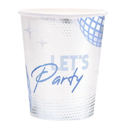 Bekertjes Disco wit zilver 6 stuks