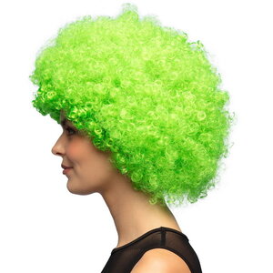 Pruik afro disco groen luxe Op is Op