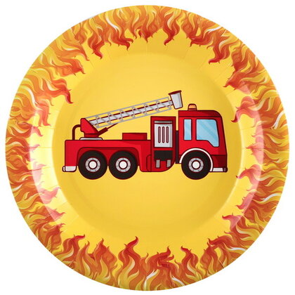 Bordjes Brandweerwagen 10 stuks