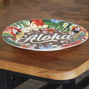 Bordjes Aloha met bloemen 6 stuks Op is Op
