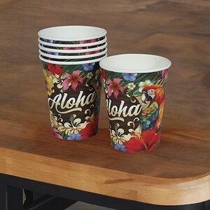 Bekertjes Aloha met bloemen 6 stuks Op is Op