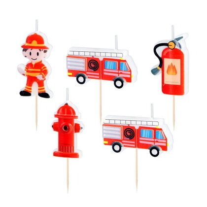 Kaarsjes Brandweer 5 stuks