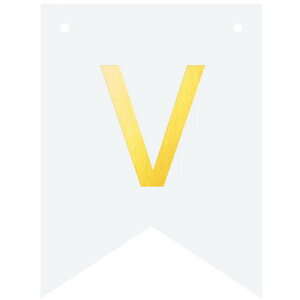 Letter V goudkleurig op witte kaart