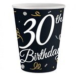 Bekertjes 30 jaar goud zilver zwart 5 stuks Op is Op