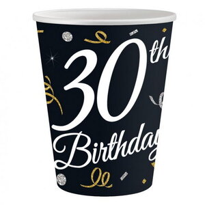 Bekertjes 30 jaar goud zilver zwart 5 stuks