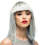 Pruik Disco met zilver glitter AANBIEDING