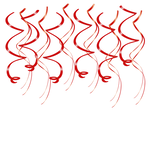 Hangdecoratie Swirls rood 12-delig