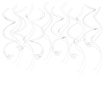 Hangdecoratie Swirls wit 12-delig