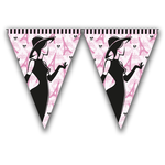 Vlaggenlijn Parijs stijlvol papier roze 3 meter
