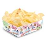 Chipsbakjes vlinders roze blauw groen 12 stuks
