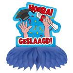 Tafeldecoratie Hoera geslaagd 19cm x 16.5cm