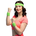 Zweetbandjes set fluor groen Op is Op