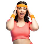 Zweetbandjes set neon oranje Op is Op
