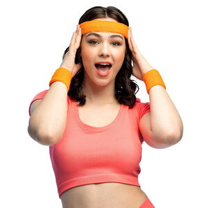 Zweetbandjes set neon oranje Op is Op