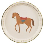 Bordjes paard met goudkleurige rand 6 stuks