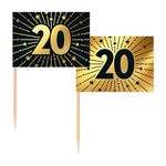 Prikkers 20 jaar goud zwart 50 stuks