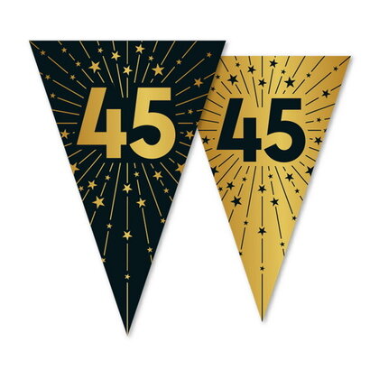 Vlaggenlijn 45 jaar zwart goud 10 meter