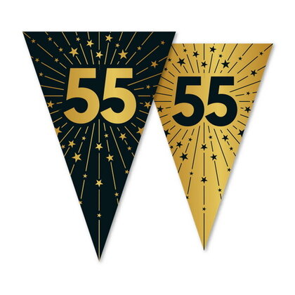 Vlaggenlijn 55 jaar zwart goud 10 meter