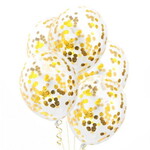 Confetti ballonnen met goudkleurige confetti 4 stuks