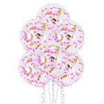 Confetti ballonnen met goud roze confetti 4 stuks
