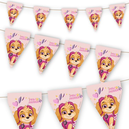 Vlaggenlijn Paw Patrol Skye papier 3 meter