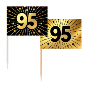 Globos Prikkers 95 jaar goud zwart 50 stuks